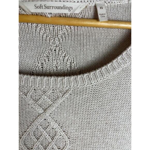 Soft Surroundings Reza Sweater Cashmere Blend in Oatmeal Heather Size XS - Picture 6 of 9